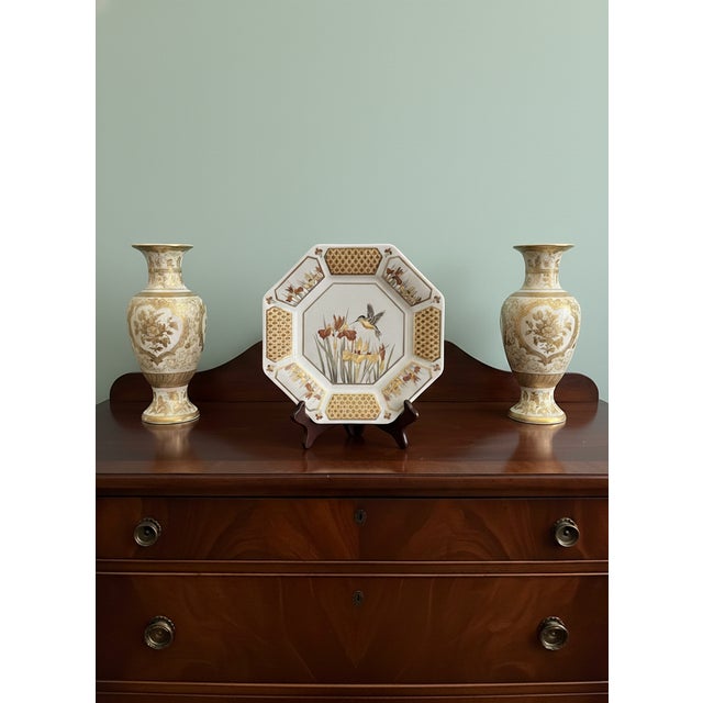 This plate is a vintage Art of Chokin octagonal plate, specifically in the "Golden Nectar" pattern. It was made in Japan...