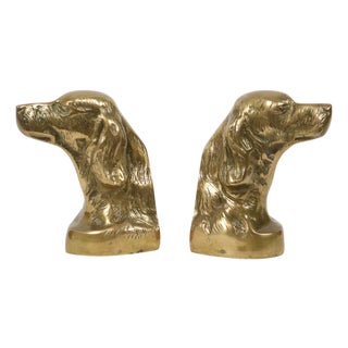 Vintage Brass Bookends for Irish Setter Dogs, 1970s, Set of 2 For Sale
