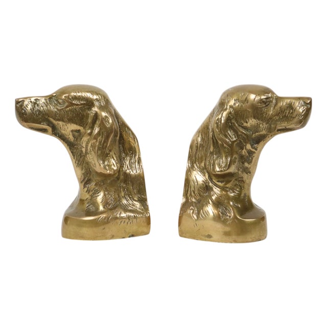 Vintage Brass Bookends for Irish Setter Dogs, 1970s, Set of 2 For Sale