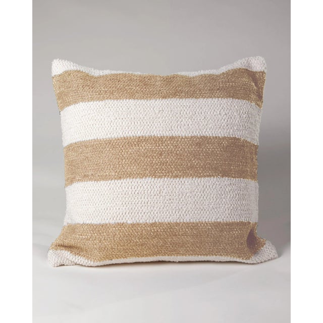 Casa Cubista Handmade Camel Striped Cotton Pillow For Sale - Image 4 of 5