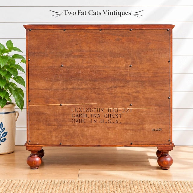 Rustic Lexington Furniture Bob Timberlake Collection "Caroline" Cherry Bachelor Chest | Style #: 833-221 | Vintage For Sale - Image 3 of 13