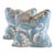 Designer Vicki Payne Free Spirit Crewel Aqua Ivory & Gray Block Print Botanical Floral Leaf Pillow Covers- a Pair For Sale