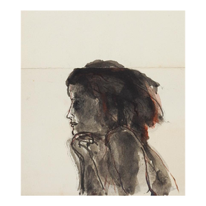 Early 20th Century Ink Wash Study of Woman Painting