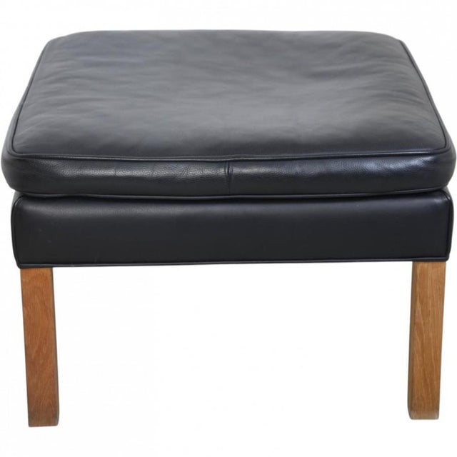 Vintage Stool in Black Leather by Børge Mogensen, 2020 For Sale - Image 6 of 10