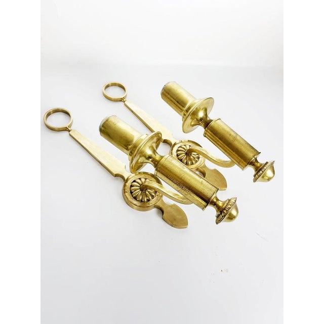 Neoclassical Style Brass Wall Sconces, France, 1960s, Set of 2 For Sale - Image 4 of 12