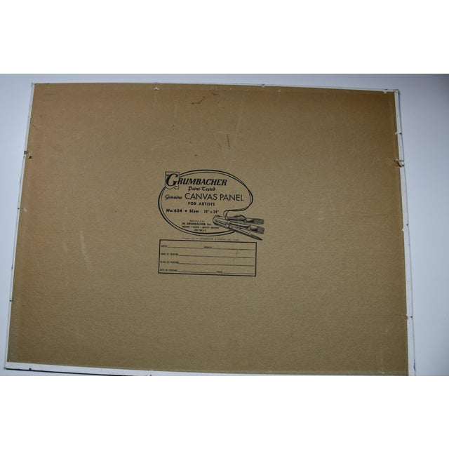 Textile Mid 20th Century Rocky Seascape Painting For Sale - Image 7 of 7