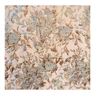 Vintage 1960's French Chatillon-Mouly-Roussel-Paris Floral Lamé Brocade- 3 Yards For Sale