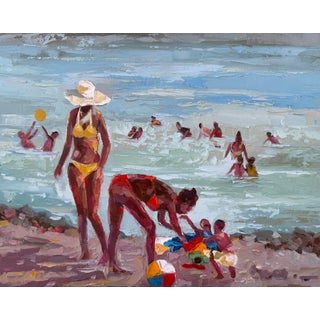 Footnotes of a Holiday Ii, Unique Impasto Painting by Godfrey Afebuame (2026) Oil on Canvas For Sale