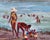 Footnotes of a Holiday Ii, Unique Impasto Painting by Godfrey Afebuame (2026) Oil on Canvas, the Impasto Beach Series For Sale