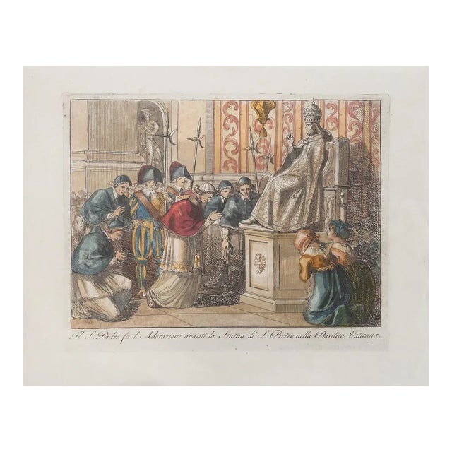 Bartolomeo Pinelli, The Holy Father, Adoration, Etching, 1850 For Sale
