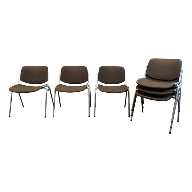 Vintage DSC 106 Side Chairs by Giancarlo Piretti for Castelli, 1970, Set of 6 For Sale