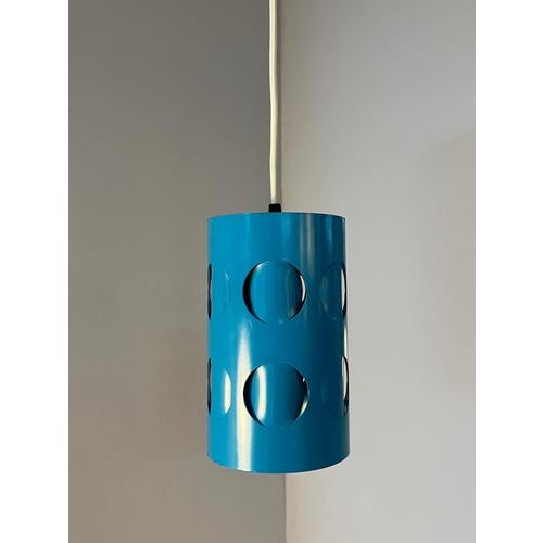 Hanging Lamp in Turquoise Metal from Raak Amsterdam For Sale - Image 3 of 11