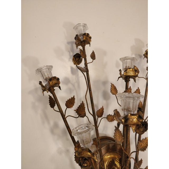 Wall lamp produced by Banci (Florence), a renowned Italian company. The sconce features a charming and detailed design....