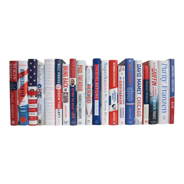 Decorative Books - Patriotic Dust Jacket Books - Red Books By The Foot For Sale