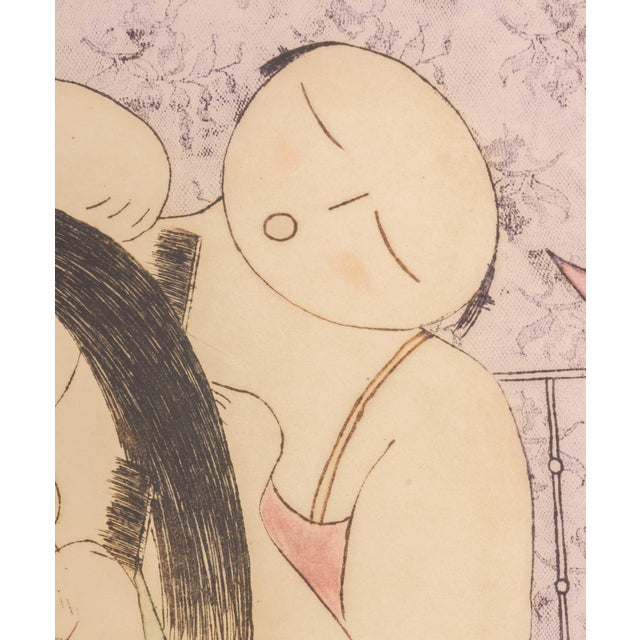 Eng Tay "Makeup" Etching in Colors, 1987 For Sale - Image 4 of 10