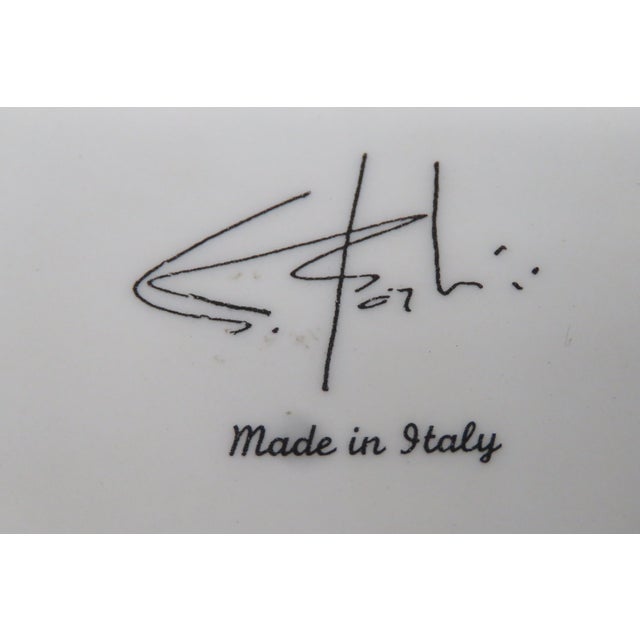 Amora Hand Painted Leaves Plate Made in Italy 4626b For Sale - Image 9 of 10