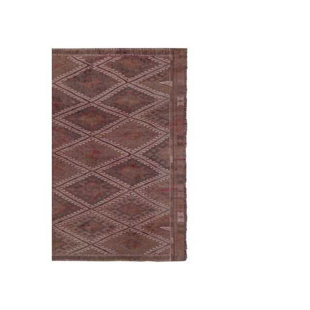 1960s Vintage Embroided Jajim Kilim Rug 5'7'' X 7'5'' For Sale - Image 5 of 10