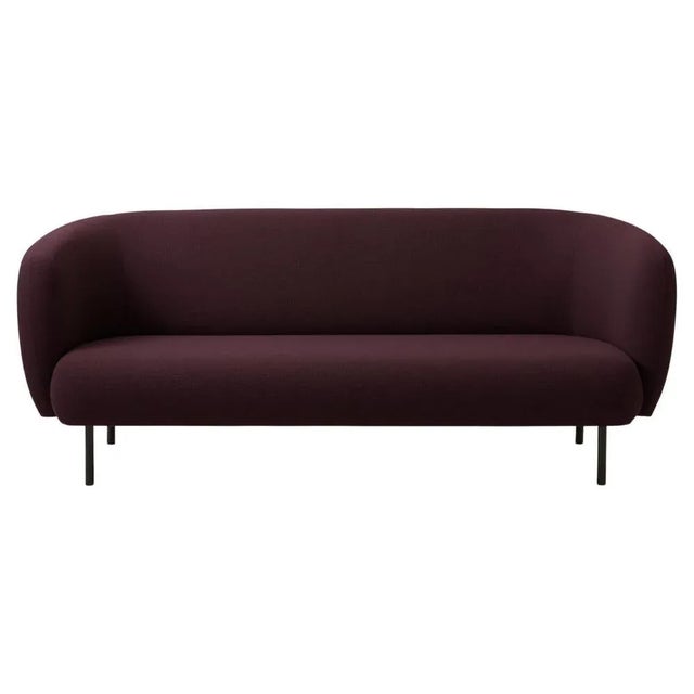 Caper Three Seater in Burgundy by Warm Nordic For Sale - Image 11 of 11