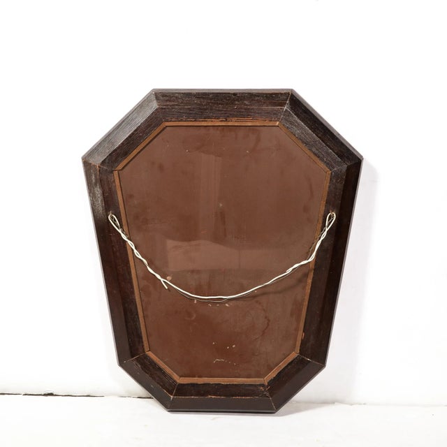 Mid-Century Modernist Shadowbox Mirror With Reversed Etching in Smoked Rose For Sale - Image 11 of 11