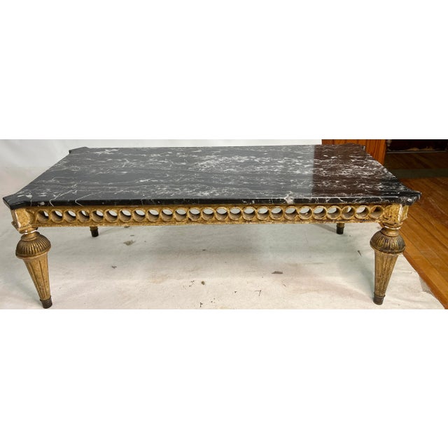 Vintage Hollywood Regency Marble Top Gold Coffee Table Chairish