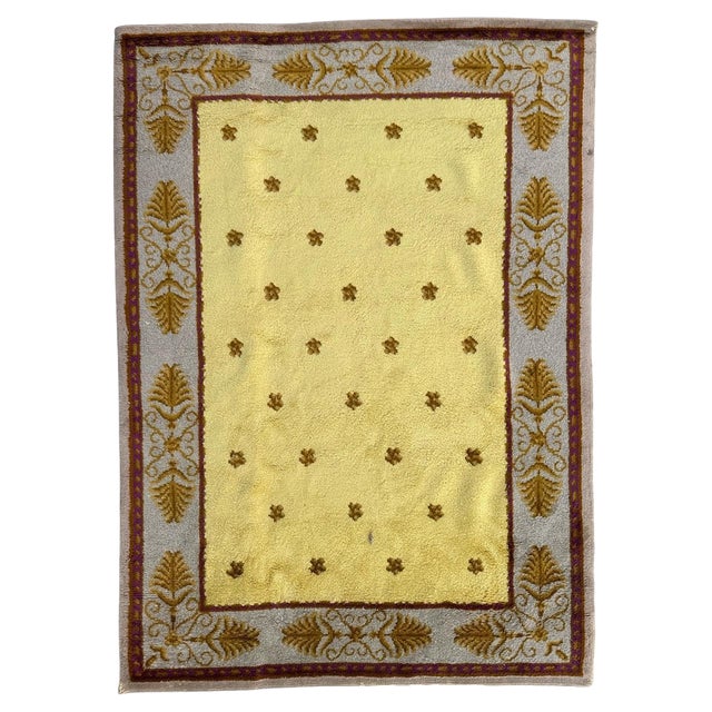 Antique French Savonnerie Rug, 1920s For Sale