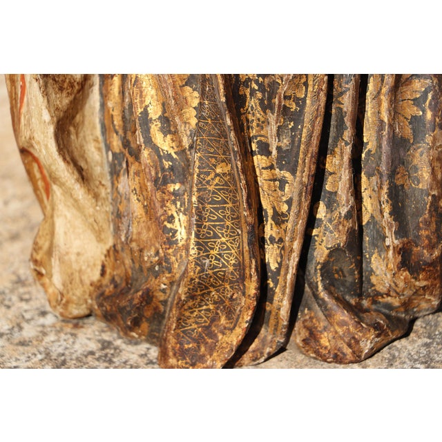 Saint Dominic of Guzmán Kneeling, With Glass Eyes and the Carmelite Shield, 18th Century, Portuguese For Sale - Image 16 of 17