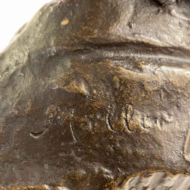 Hans Muller, Bust of a Man with a Pipe, 1890s, Bronze and Marble For Sale - Image 6 of 8