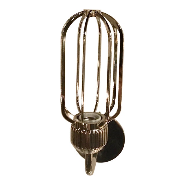 Regina Andrew Industrial Modern Polished Nickel Rupert Wall Sconce For Sale