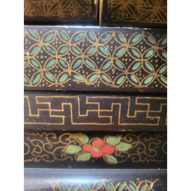 Brown Mid 20th Century Asian Style Entry Table For Sale - Image 8 of 13