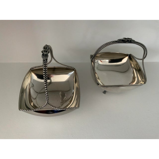 Art Deco 1940s Silverplate Miniature Baskets by Lambidis - a Pair For Sale - Image 3 of 7
