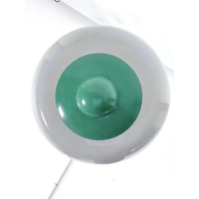 Paint Mid-Century Green Lacquer and Milk Glass Pendant, Italy, 1950s For Sale - Image 7 of 10