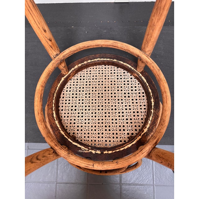 Bentwood Chair Hand Caned With Advanced Weave, Daisy and Button For Sale - Image 12 of 13