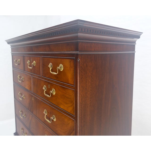 MINT Hickory Chair 11 Drawers Flame Mahogany Drop Brass Pulls High Boy Chest Dresser