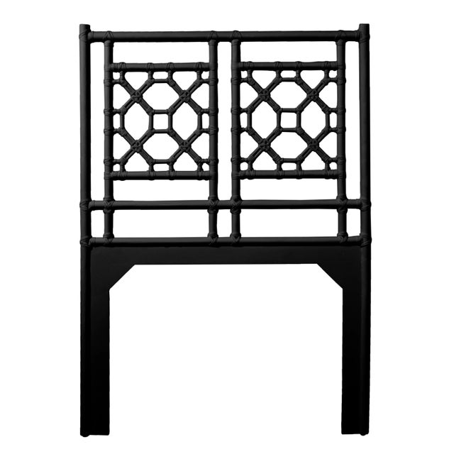 Chinoiserie Lattice Back Headboard Twin - Black For Sale - Image 3 of 3