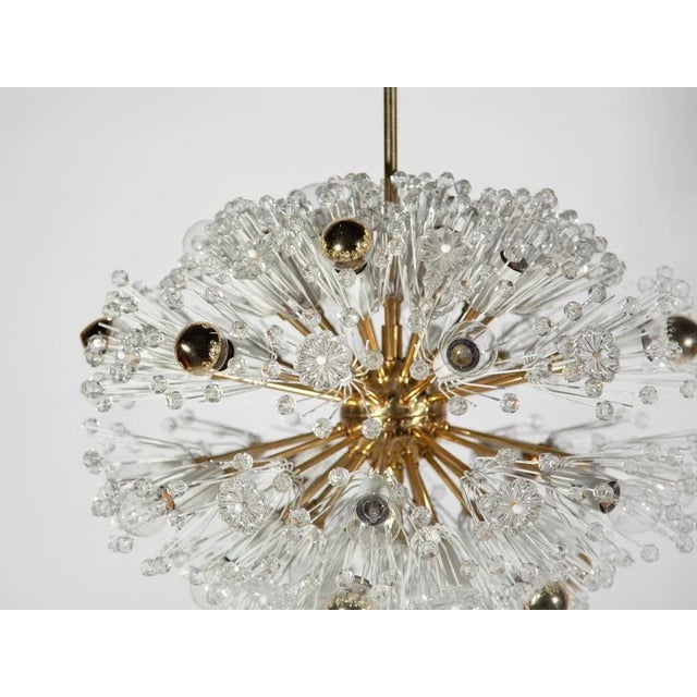Eclipse Blowball Brass and Crystal Ceiling Light attributed to Emil Stejnar for Rupert Nikoll, 1950s For Sale - Image 3 of 12
