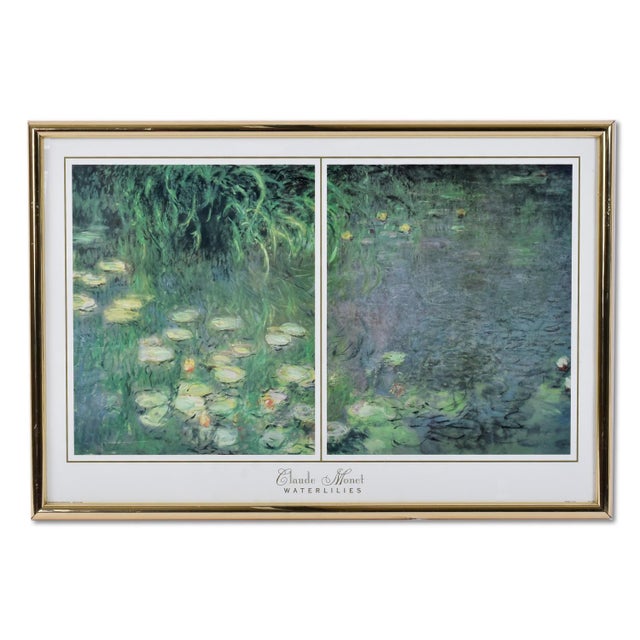 Claude Monet Water Lilies and Charles Mundy Framed Impressionist Prints - Set of 2 For Sale - Image 6 of 18