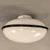 Vintage round ceiling light with a 1970s design. The structure is made of white Murano glass with an amethyst glass edge....
