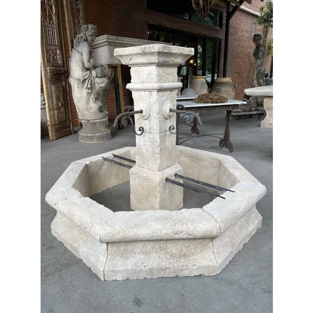 Roquevaire Carved Limestone 4-Spout Center Fountain From Provence, France For Sale - Image 11 of 13