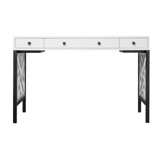 David Francis Chippendale Writing Desk - White For Sale - Image 4 of 9