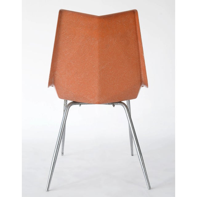 1950s MCM Paul McCobb Orange Fiberglass Origami Chair For Sale In San Francisco - Image 6 of 12