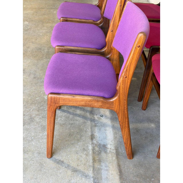 Rosewood Dining Chairs in Style of Erik Buch Upholstered Mid-Century Seating Set of 6 Denmark 1960s For Sale - Image 9 of 10