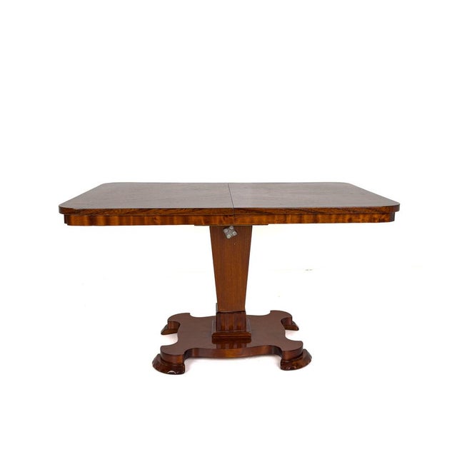 Wood Swedish Modern Pedestal Coffee Table in Figured Oak, 1940s For Sale - Image 7 of 7