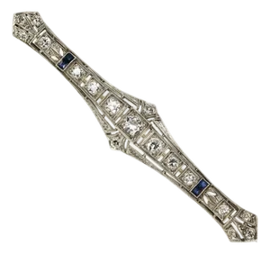 Late 20th Century Platinum Art Deco Brooch