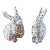 Vintage MCM Herend Style Andrea Sadek Blue & White Fishnet Porcelain Bunny Rabbit Figurines -Set of 2 For Sale