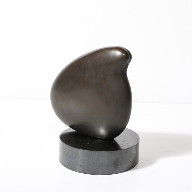 Mid-Century Modernist Amorphic Ripple Bronze Sculpture Signed v.r. 3/3 For Sale - Image 4 of 11