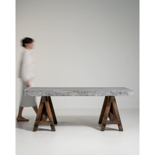 Belgian Blue Stone Trestle Table, Antique, Belgium, Circa 1900 For Sale - Image 10 of 14