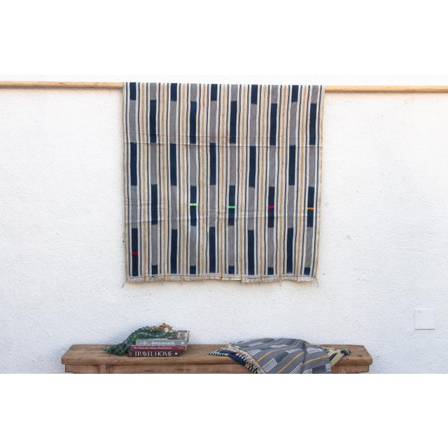 1970s Vintage Baoule African "Coastal Strand" Ikat Throw For Sale - Image 5 of 5
