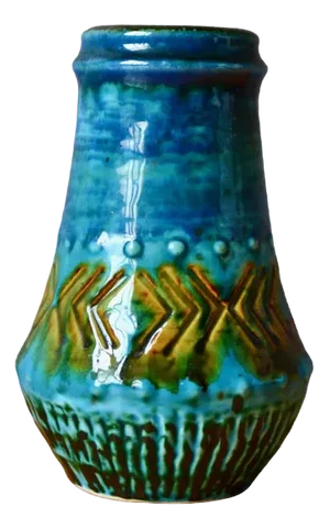 Vintage Brutalist Blue and Green Vase from Carstens Tönnieshof, 1960s