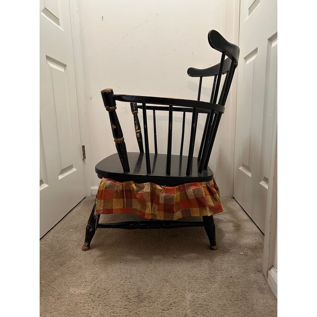 Mid-Century Rousseau Bros. "Black & Gold" Windsor Armchair For Sale - Image 4 of 12