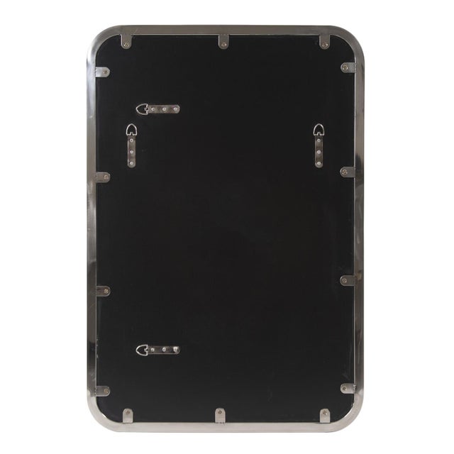 Metal Simone Rectangular Stainless Steel Mirror For Sale - Image 7 of 10